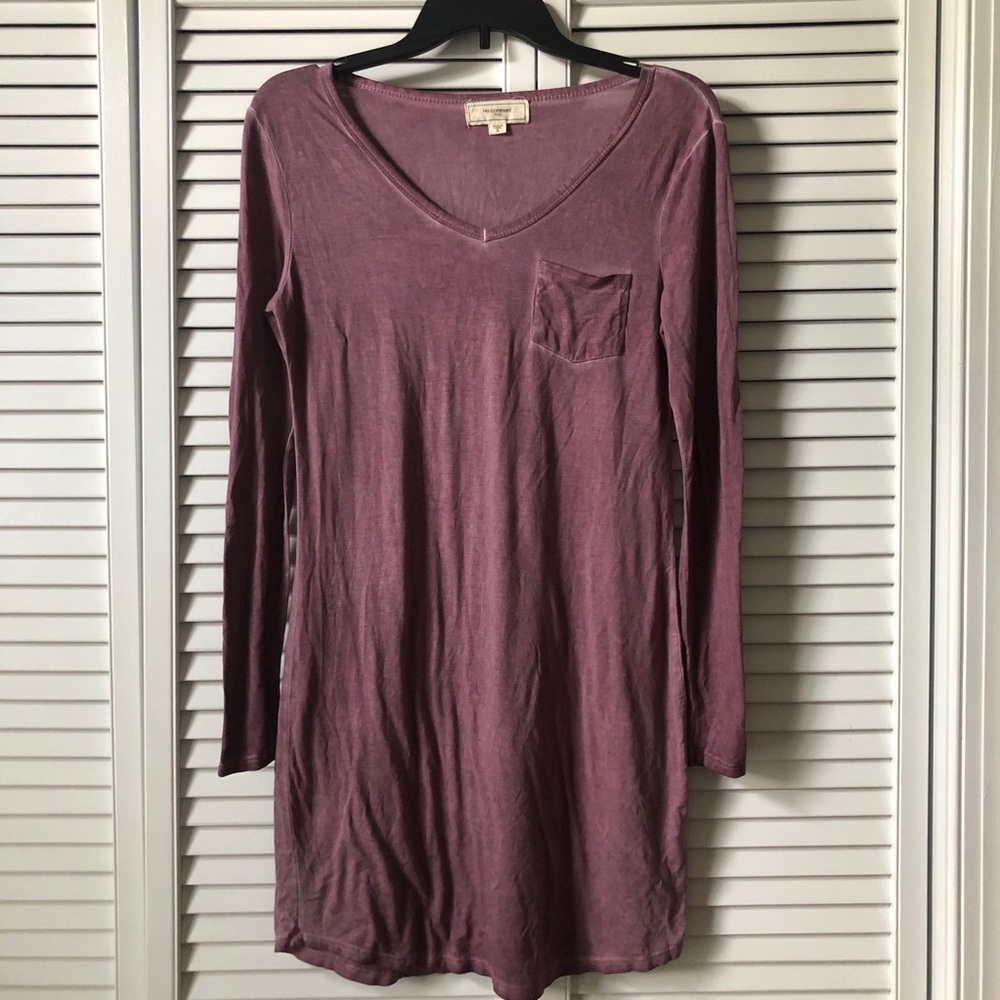 Purple long-sleeve dress